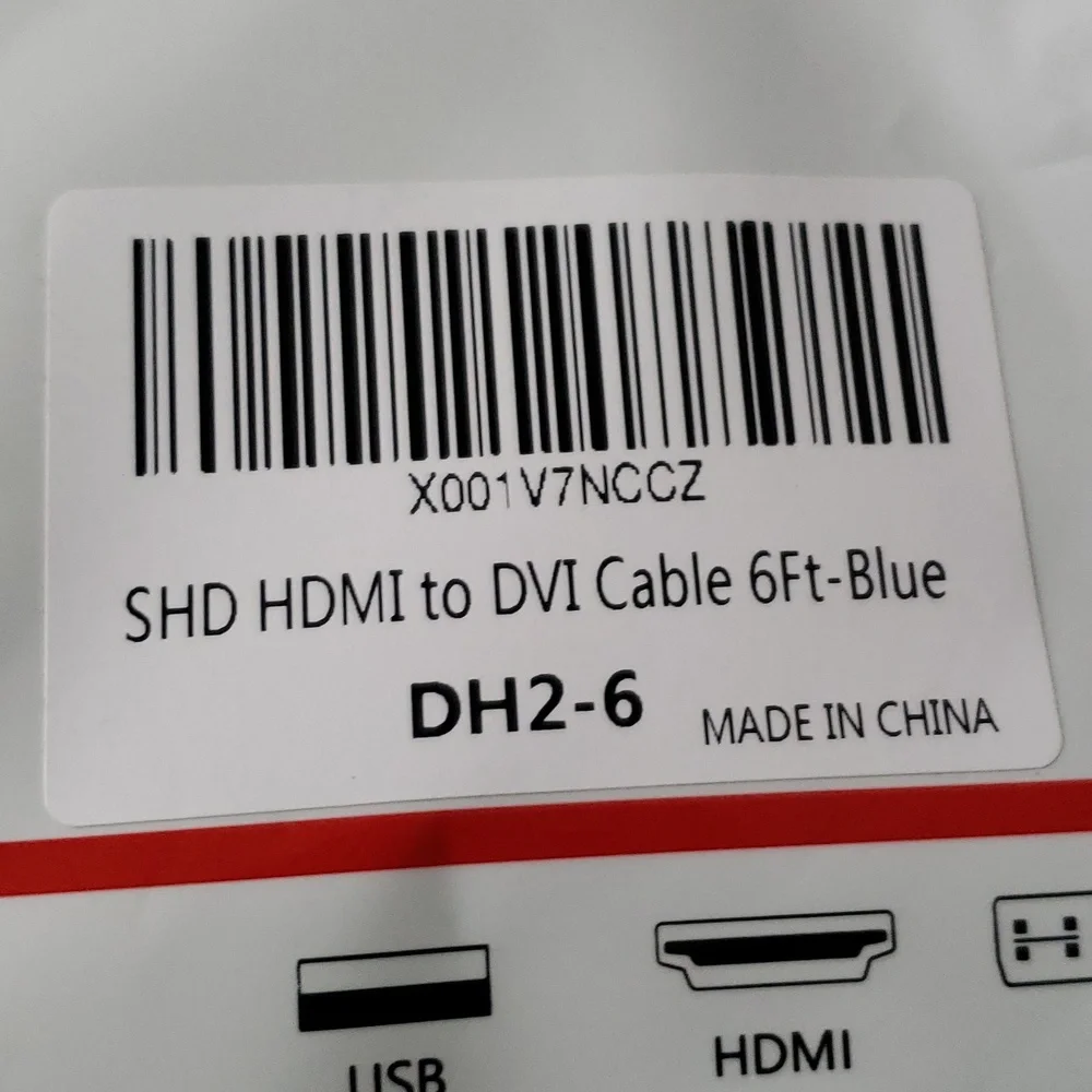 SHD HDMI Male to DVI Male Cable 6 ft. Blue New